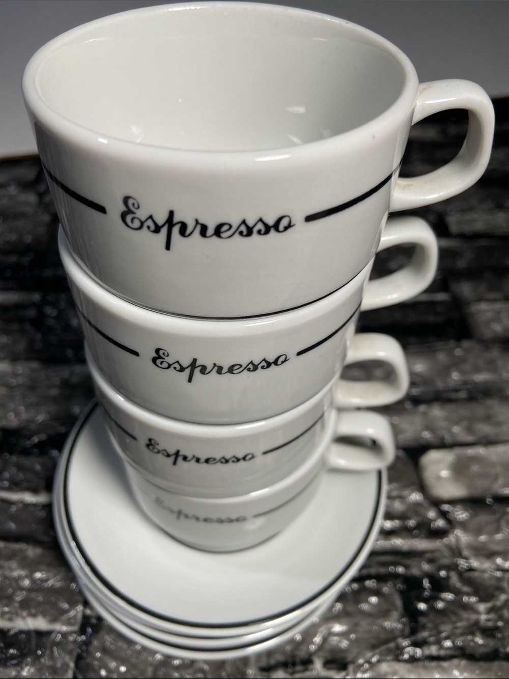 Vintage Lubiana porcelain espresso cups and saucers Set of 4. Made in Poland